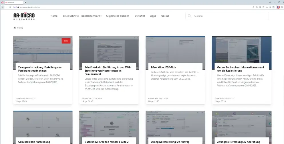 RA-MICRO Mediathek