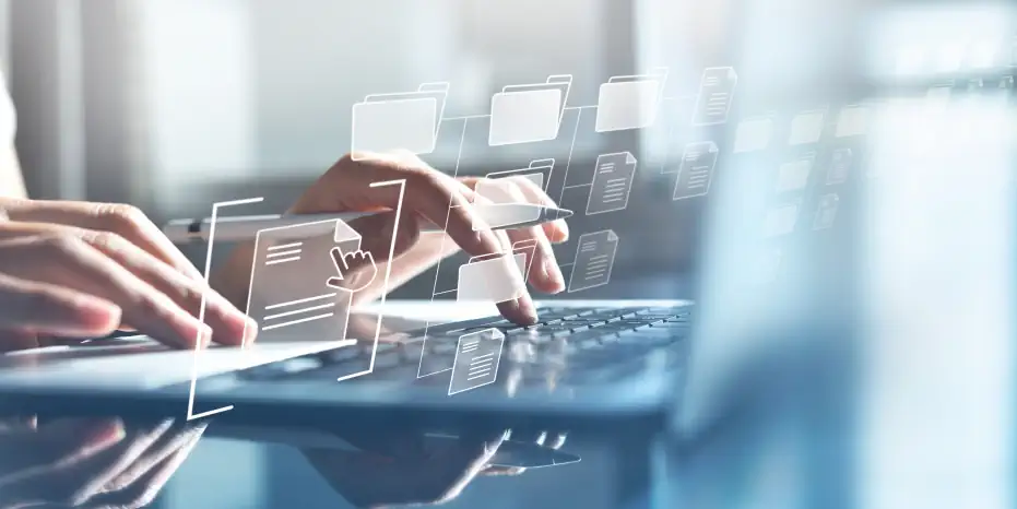 Wissens-Recherche auf dem Laptop