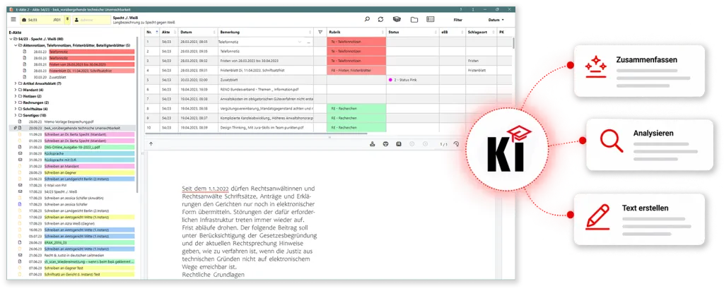 RA-MICRO E-Akte 2 mit KI: Zusammenfassen, Analyisieren, Text erstelen