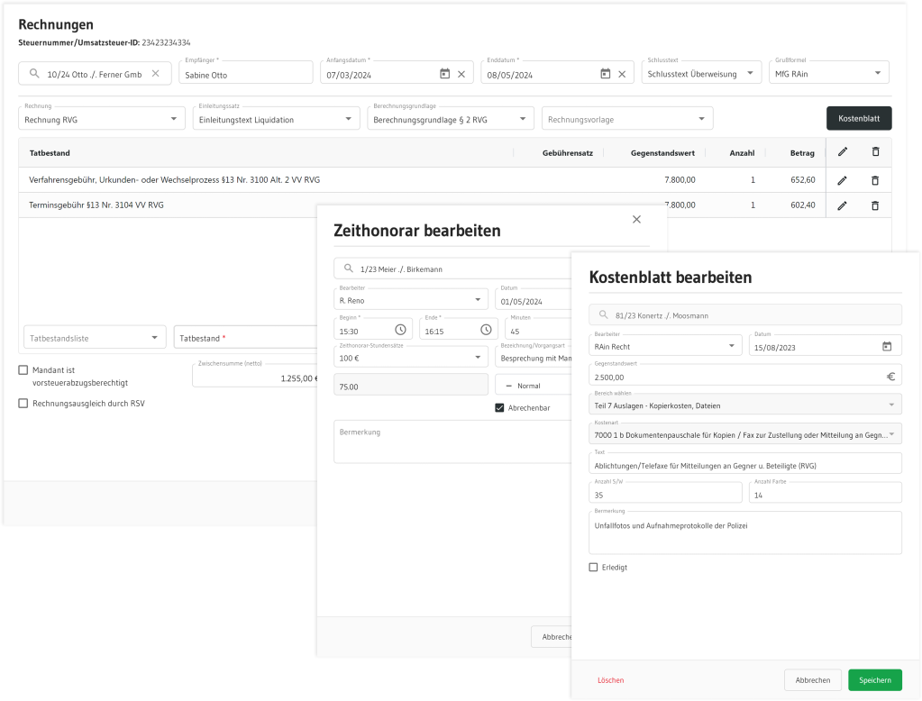 Einfach Anwalts-Rechnungen erstellen