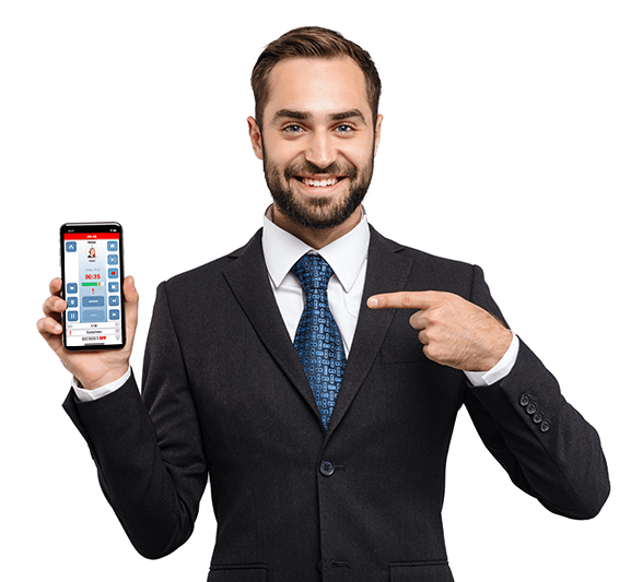 Anwalt mit Diktier-App auf dem Smartphone