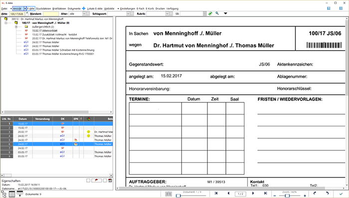 Screenshot RA-MICRO E-Akte