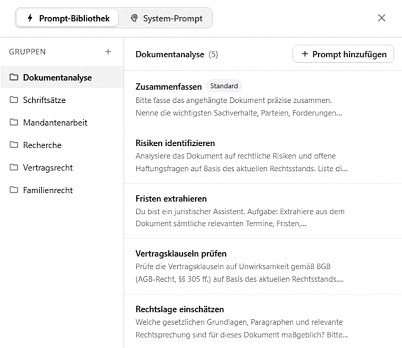 Promptbibliothek