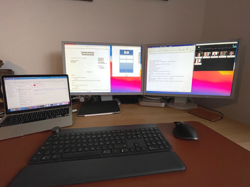 Drei Bildschirme mit RA-MICRO Apps