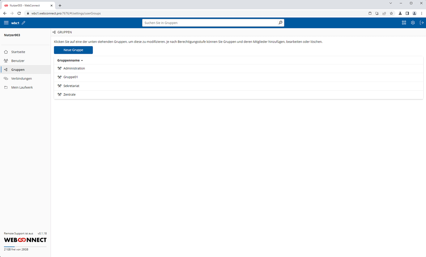 Remote Desktop Gruppen administrieren